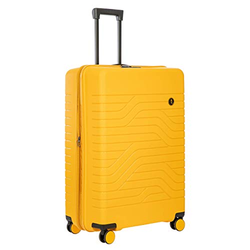 Bric's B|Y Ulisse Checked Luggage with Spinner Wheels – Expandable Lightweighted Hard Shell Suitcase, TSA Combination Lock - Removeable Wash Bag Included - 30 Inch, Mango