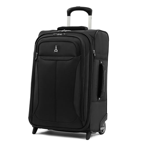 Travelpro Tourlite Softside 22" Expandable Carry-On Rollaboard (2-Wheel) Lightweight Luggage, Black Suitcase