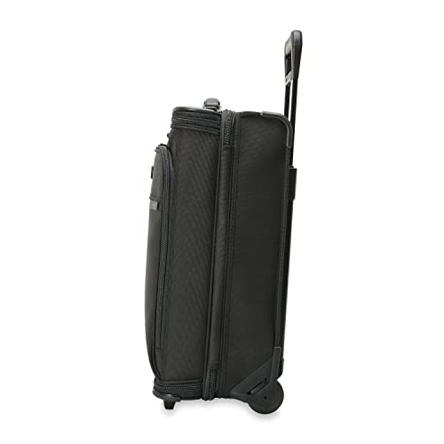 Briggs & Riley 22" Carry-On 2-Wheel Garment Bag - Carry On Luggage for Travel, Suitcases with Wheels, Softside Rolling Bag for Men & Women, Built in Hook for Clothes - Baseline Collection, Black