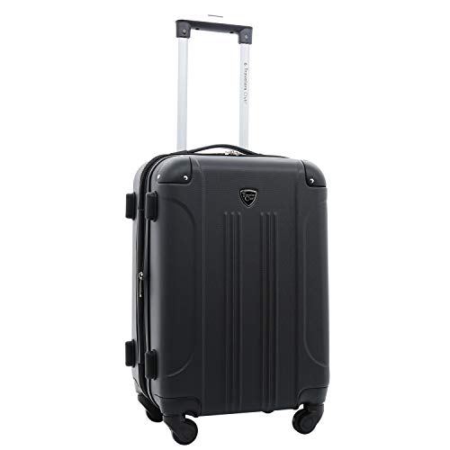 Travelers Club Chicago Hardside Expandable Spinner Luggage, Black, 5 Piece Set