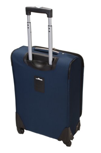 Rockland Impact Softside 4 Piece Spinner Wheel Luggage Set, (18"/22"/26"/30"), Navy