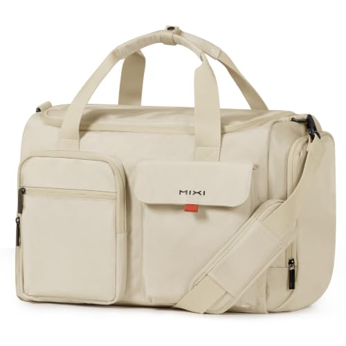 mixi 17" Underseat Carry-On Luggage Travel Tote, Water-Resistant, Beige