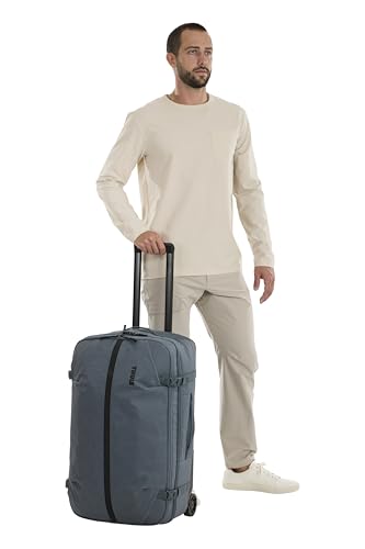 Thule Aion 70cm Wheeled Duffel - Wet/Dirty storage pocket - Smooth rolling wheels - Interior compression straps - Lockable exterior zippers - 100% recycled PFC-free waxed canvas fabric