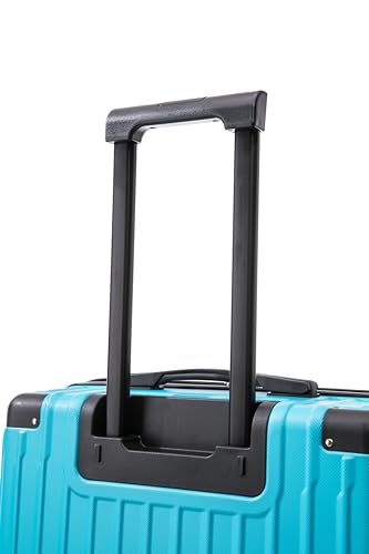 Rockland Costa Mesa 3 Piece Luggage Set, 2 Piece Hard Case Upright Luggages with Spinner Wheels and a 14" Polyester Tote Bag, (20"/24"/14" Tote), Turquoise
