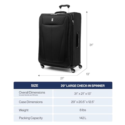 Travelpro Maxlite 5 Softside Expandable Luggage with 4 Spinner Wheels, Lightweight Suitcase, Men and Women, Orchid Pink Purple, Checked-Large 29-Inch