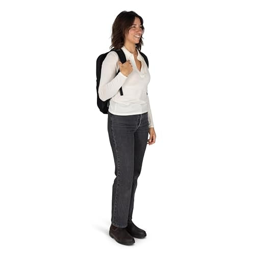 Osprey Ozone Slim Pack - Lightweight Laptop Backpack with AirScape Suspension, Water Bottle Pockets & Slim Travel Design - Fits Most 16" Laptops - Personal Item or Carry-On Compatible, Black | Osprey Backpacks
