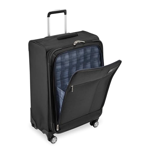 Skyway Sigma 7.0 Softside Expandable Spinner Suitcase with Wheels (Black, Checked-Medium 24-Inch)