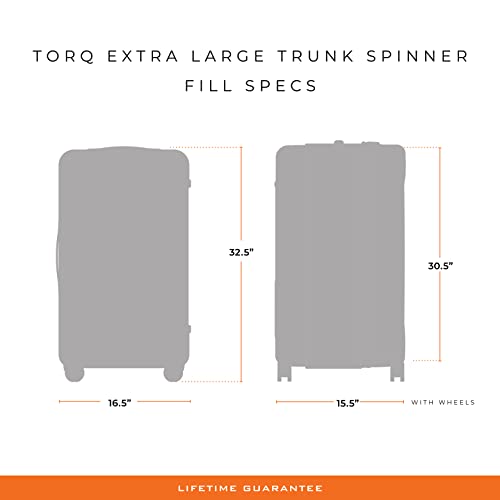 Briggs & Riley 32" Extra Large Trunk Spinner - Checked Luggage for Travel, Suitcases with Wheels, Hardside Rolling Bag for Men & Women, Self-Repairing Zipper - Torq Collection, Stealth Black