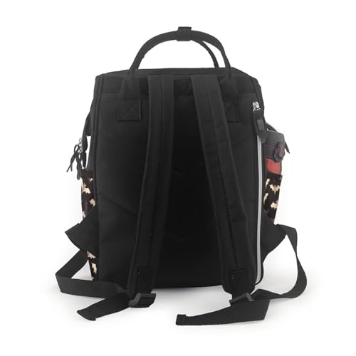 QSMJKLD Halloween Flying Bats Diaper Bag with Changing Pad, Pacifier Holder - Multifunction Travel Nappy Bags Large Capacity Laptop Backpack Waterproof Mommy Bag Casual Daypack for Mom