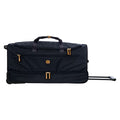 Bric's X-Travel 30-Inch Rolling Shoe Duffle, Wheeled Travel Bag with Dual-Access Shoe Compartment, Telescoping Handle, Tie-Down Straps and Leather Top Handle – Navy