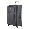 SWISSGEAR Sion Softside Expandable Spinner Luggage Durable Lightweight Travel Suitcase, Dark Grey, Checked-Large
