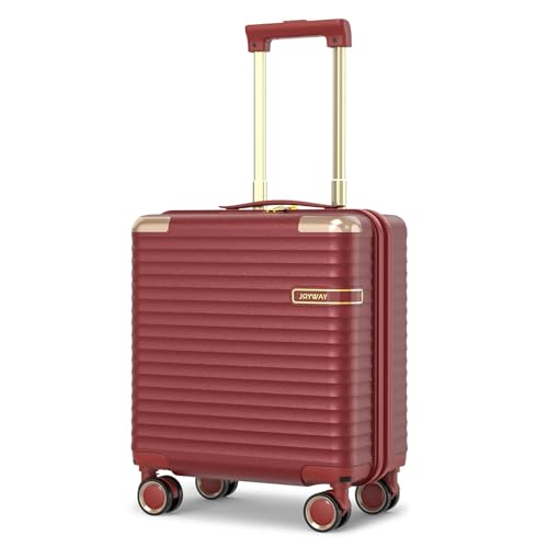 Joyway Carry on Luggage With Removable Spinner Wheels & Built-In TSA Lock, Carry on Suitcase Hard 18 Inch (Rose Red)