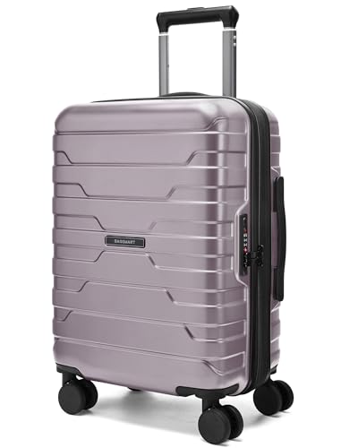 BAGSMART Carry On Luggage 22x14x9 Airline Approved with Spinner Wheels,Lightweight 20 Inch Luggage with TSA Lock,Expandable Hard Shell Carry On Suitcases for Men Women,Rose Purple