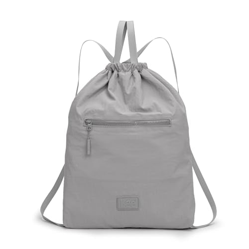 Lee Drawstring Backpack Bag Lightweight Small Gym Swim Beach Bag Water Resistant Sports Sackpack for Men Women, LEE48-002GY