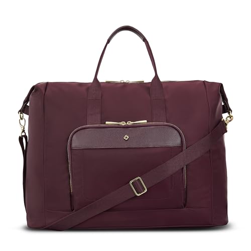 Samsonite Mobile Solution 2 Duffle Bag - Travel & Work Carry-On with Padded Laptop Sleeve, Front Organizer Pocket, Removable Crossbody Strap, StackIt™ Strap, Business & Leisure Travel Bag - Merlot
