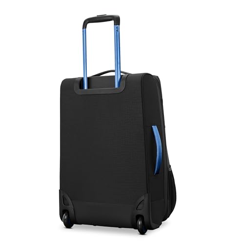High Sierra Hi-Life 22-Inch Carry-On Wheeled Duffle - Features Smooth Rolling Wheels, WetPak Pockets, Stack-It Strap, Adjustable Handle, Fleece Pocket, Padded Laptop Sleeve, Expandable - Black/Blue