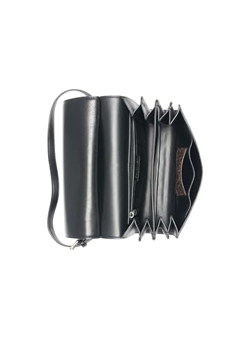 Calvin Klein Palm Organizational Flap Messenger, Black/Silver, One Size