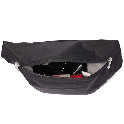 Baggallini Swift Belt Bag Sling Bag - Lightweight 12"x7" Crossbody Bag Fanny Pack Belt Bag w/RFID and Adjustable Strap