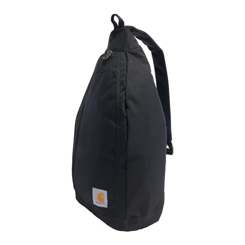 Carhartt Durable Sling Bag, Crossbody Backpack with Side Release Buckle, Tablet Sleeve and Adjustable Strap, Black