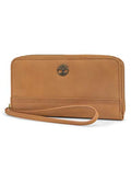 Timberland Women's Leather Rfid Zip Around Wallet Clutch With Wristlet Strap, Wheat (Nubuck), One Size