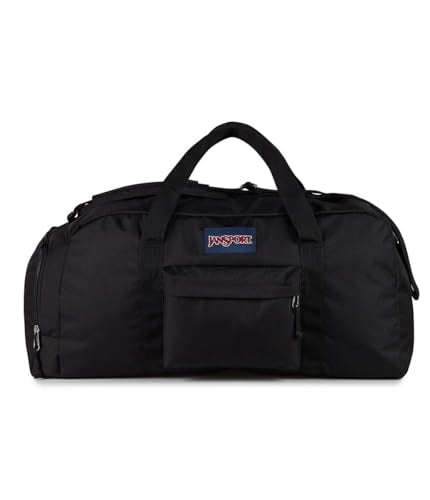 JanSport Weekender Large Duffel - Travel or Gym Bag, Durable Weekender with Front Utility Pocket & Side Grab Handles - Black