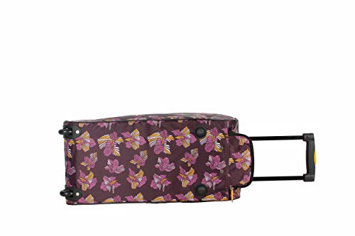 Lucas Designer Carry On Luggage Collection - Lightweight Pattern 22 Inch Duffel Bag- Weekender Overnight Business Travel Suitcase with 2- Rolling Wheels (Poly Purple)