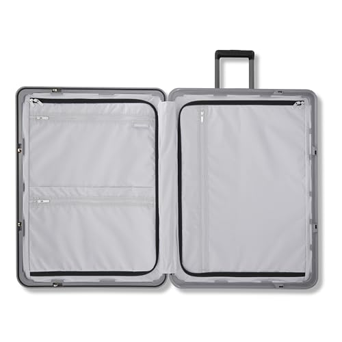 Samsonite Framelock Max Hardside Luggage with Spinner Wheels, Lightweight zipper-less (Asphalt Black, Large Spinner)