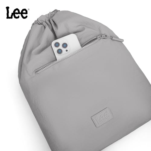 Lee Drawstring Backpack Bag Lightweight Small Gym Swim Beach Bag Water Resistant Sports Sackpack for Men Women, LEE48-002GY