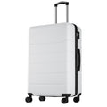 OLIXIS 24 Inch Luggage, Hardside Suitcase with Spinner Wheels, Lightweight ABS Hard Shell Checked Luggage, TSA Approved Lock, Expandable Medium Suitcase for Travel & Business–White
