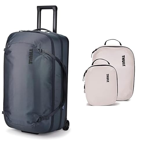 Thule Subterra Wheeled Duffel Dark Slate with Compression Cube Set (14" L x 10" W x 4" H)