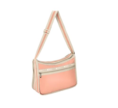LeSportsac Ballet Deluxe Everyday Crossbody Bag + Cosmetic Bag, Style 7507/Color R084, Peach Glow/Buff 2 Tone Spectator, Lightweight Ripstop Nylon in New Environmentally Conscious Recycled Material