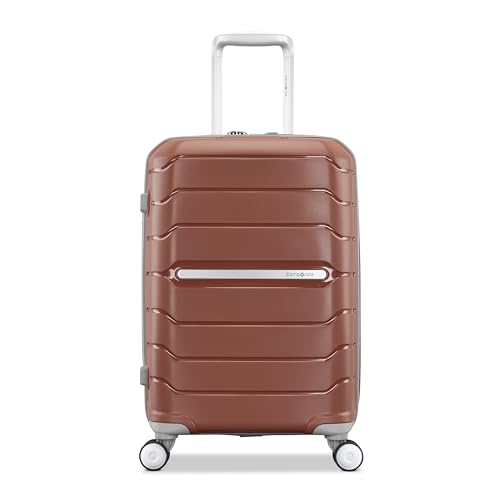 Samsonite Freeform Hardside Carry-On Luggage with Spinner Wheels - Hardshell Suitcase - TSA, Airline-Approved - Expandable Hard Shell, Smooth Rolling Wheels for Lightweight Travel - Burnt Orange