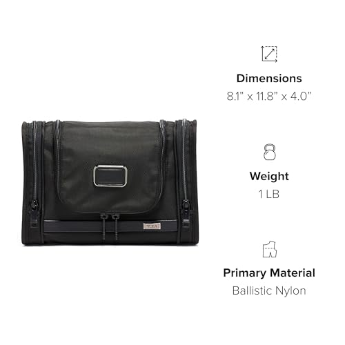 TUMI - Alpha Hanging Travel Kit - Toiletries and Cosmetics Organizer - Travel Essentials Bag with Hooks & Pockets - Black