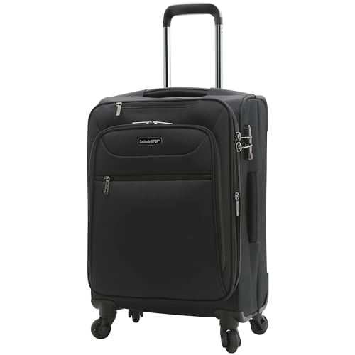 TRAVELERS CLUB Explorer 28" Suitcase Expandable Softside Spinner Check-in Luggage With 360 4 Wheel System - BLACK