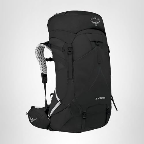 Osprey Atmos AG LT 65L Men's Backpacking Backpack, Black, L/XL