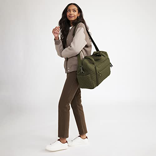Vera Bradley Women's Cotton Weekender Travel Bag, Forever Green - Recycled Cotton, One Size