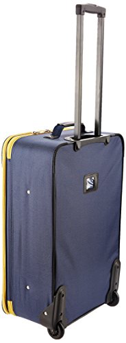 Rockland Fashion Softside 4 Piece Luggage Set, Expandable, (14" Tote/19"/24"/28"), Navy