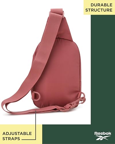 Reebok Unisex Crossbody Bag - Convertible Compact Durable Cross Body Bag for Women and Men - Gym and Travel Essentials, Size One Size, Berry Rose