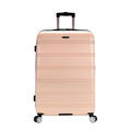 Rockland Melbourne Hardside Expandable Spinner Wheel Luggage, Checked Large 28", Champagne