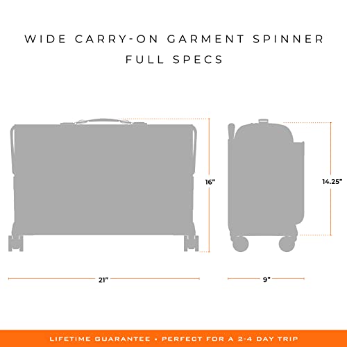 Briggs & Riley 21" Carry-On Wheeled Garment Spinner - Carry On Luggage for Travel, Suitcases with Wheels, Softside Rolling Bag for Men & Women, Built in Hook for Clothes - Baseline Collection, Black