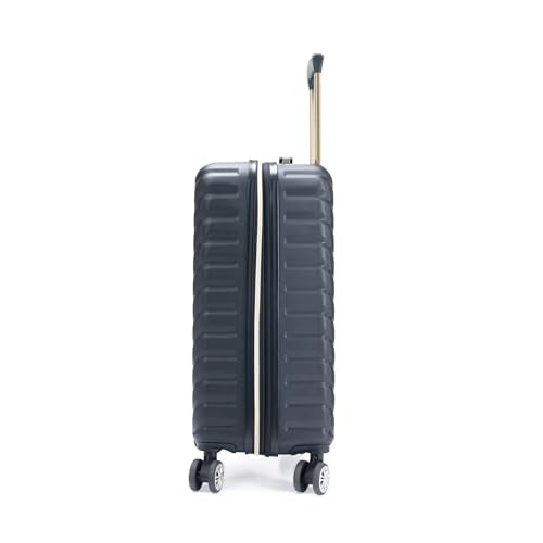 Kenneth Cole REACTION Madison Square Lightweight Hardside Chevron Expandable Spinner Luggage, Black, 20-Inch Carry On