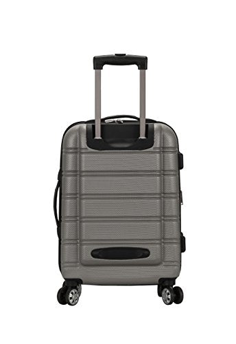Rockland Melbourne Hardside 2 Piece Expandable Spinner Wheel Luggage Set, (20"/28"), Silver