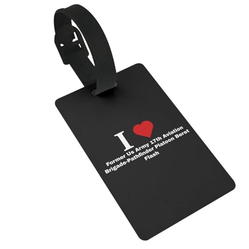 I Love Former Us Army 17th Aviation Brigade-Pathfinder Platoon Beret Flash Luggage Tags for Suitcases Travel Tags ID Labels for Women Men Travel Bag Luggage Accessories