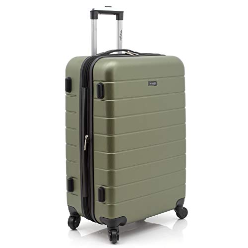 Wrangler Smart Spinner Hardside Luggage, 3 Piece Set, Olive Green