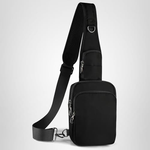 VADOO Sling Bag, Crossbody Bag with Zipper Lock, RFID Blocking & Water Resistant for Men and Women