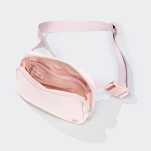 Pander Belt Bag Large 2L, Nylon Fanny Pack Purse for Women and Men with Adjustable Strap, Pink