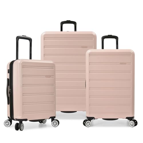 Travel Select Snowcreek Hardside Expandable Spinner Luggage Set w/USB Port, Pink, 3-Piece