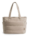BAGSMART Tote Bag for Women, Lightweight Puffy Tote Bag with Compartments Shoulder Bag Handbag for Travel, Work, Gym (c-Standard Size-Grayish Brown, Standard Size)