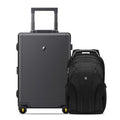 LEVEL8 Gibraltar Aluminum Carry on Luggage 20" Bundle with Laptop Backpack