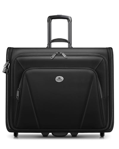 MATEIN Rolling Garment Bag with 2 Packing Cubes, Large Check-in Travel Garment Bags with 17.3 Inch Laptop Compartment, Wrinkle Free Wheeled Business Softside Suitcase Luggage for Men and Women, Black